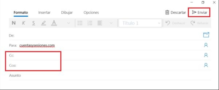 CC y CCO: Qué significa y cómo usarlo en Hotmail (Outlook.com) - Cómo utilizar 