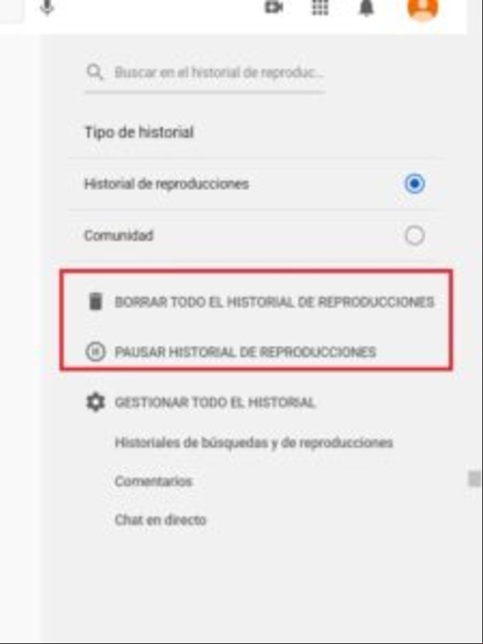 Cómo borrar mi historial de Youtube - Borrar el historial de YouTube desde el PC
