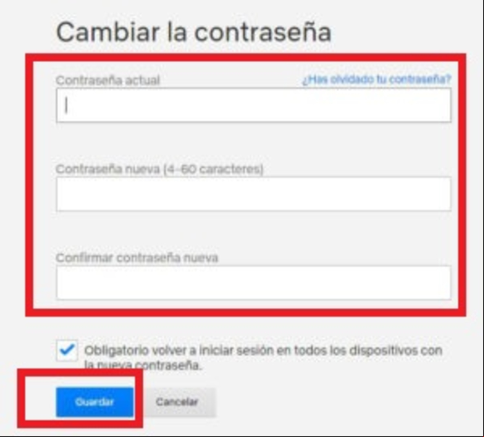 Cómo cambiar la contraseña de Netflix - Cambiar la contraseña de Netflix desde el PC 
