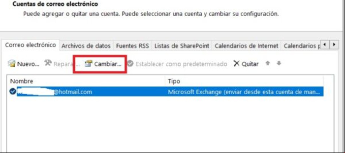Cómo cambiar la contraseña del correo Outlook / Hotmail - Cambiar la contraseña en cliente de Outlook