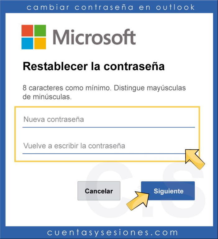 Cómo cambiar la contraseña del correo Outlook / Hotmail - Cambiar la contraseña sin saber la actual 