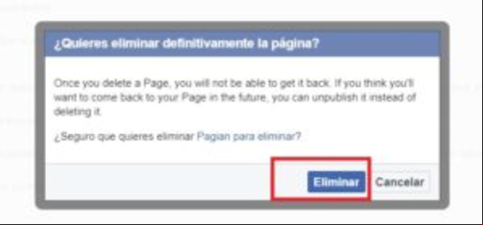 Cómo cerrar o eliminar permanentemente una página en Facebook - Eliminar una página de Facebook desde el PC