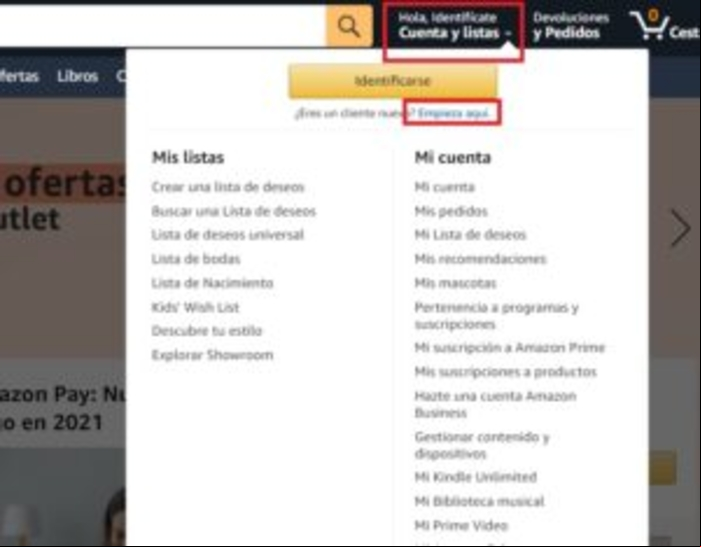 Cómo crear una cuenta en Amazon - Crear una cuenta en Amazon desde el PC
