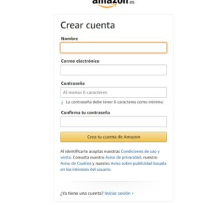 Cómo crear una cuenta en Amazon - Crear una cuenta en Amazon desde el PC