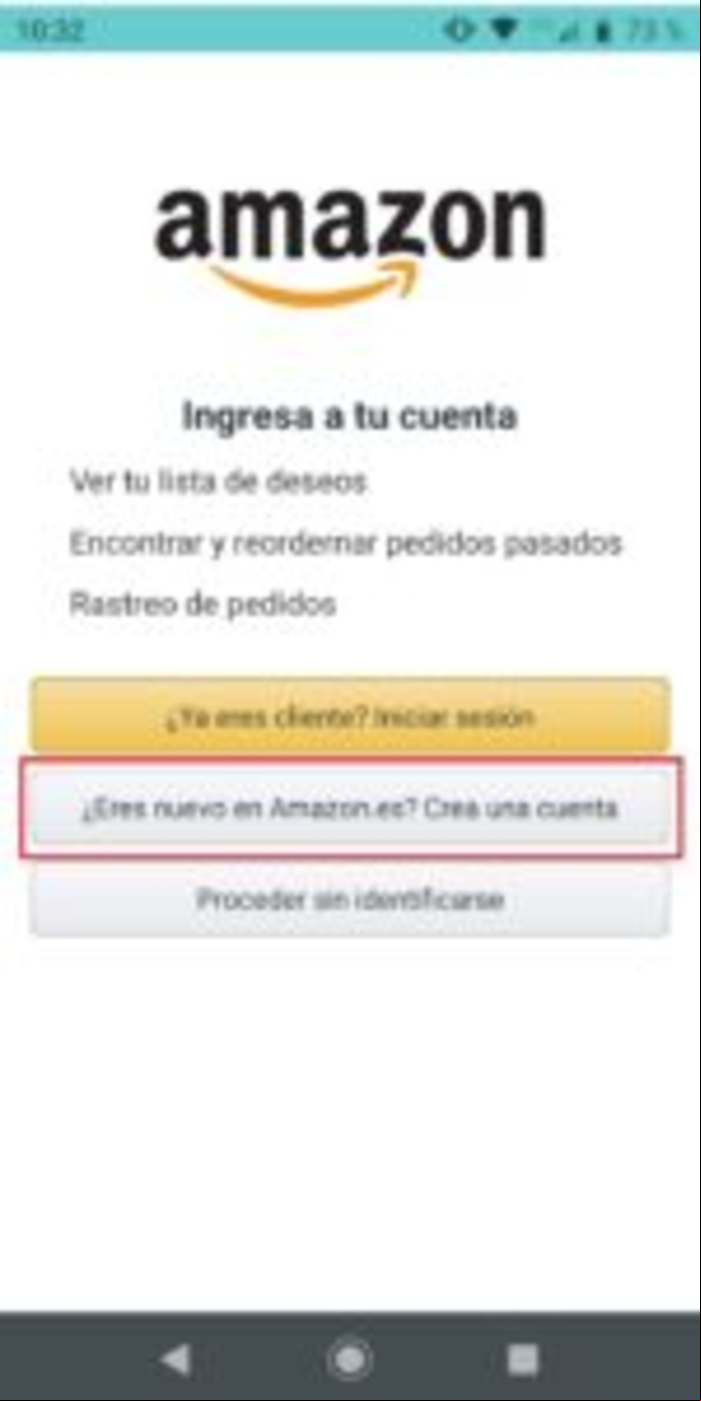 Cómo crear una cuenta en Amazon - Crear una cuenta en Amazon desde el móvil