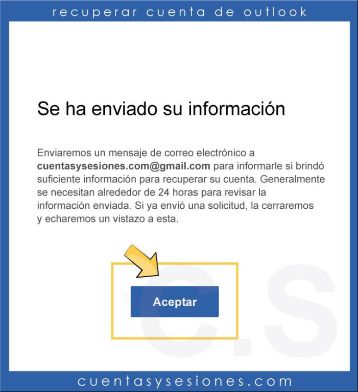 Cómo recuperar una cuenta de correo Outlook / Hotmail - Pasos para solicitar la revisión 