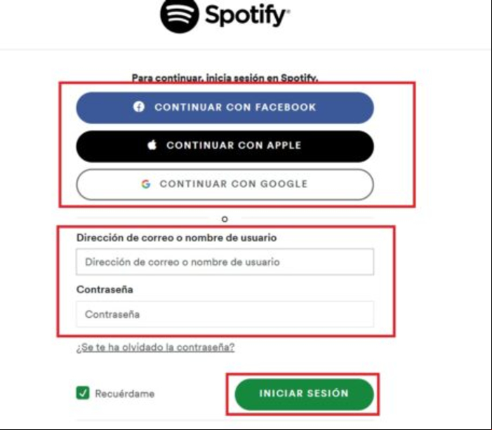 Iniciar sesión en Spotify y entrar de forma segura - Iniciar sesión en Spotify desde un navegador web 
