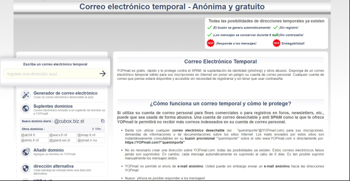 Yopmail: Cómo crear una cuenta de correo temporal - Características de YOPMail